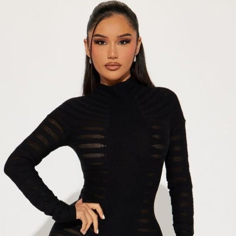 Fashion-nova Women's Black Dress